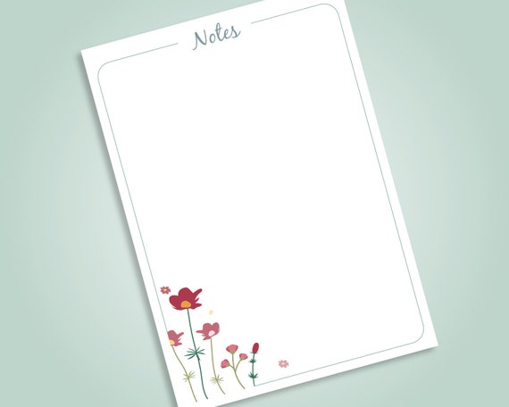 Floral Tear-Off A5 Notepad A5 desk pad memo pad To-Do list