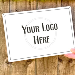 Logo Printed Metal Indoor or Outdoor Sign, Small Business Sign