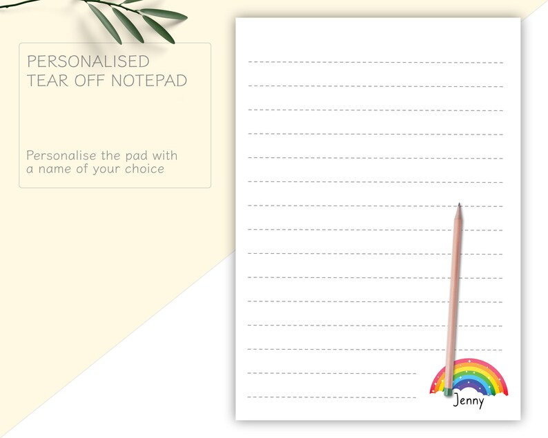 Personalised Rainbow Notepad Custom Notepad With Name Etsy