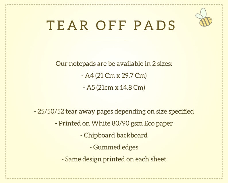 Printed Personalised Notepad, to Do List Notepad, A5 A4 Desk Planner ...