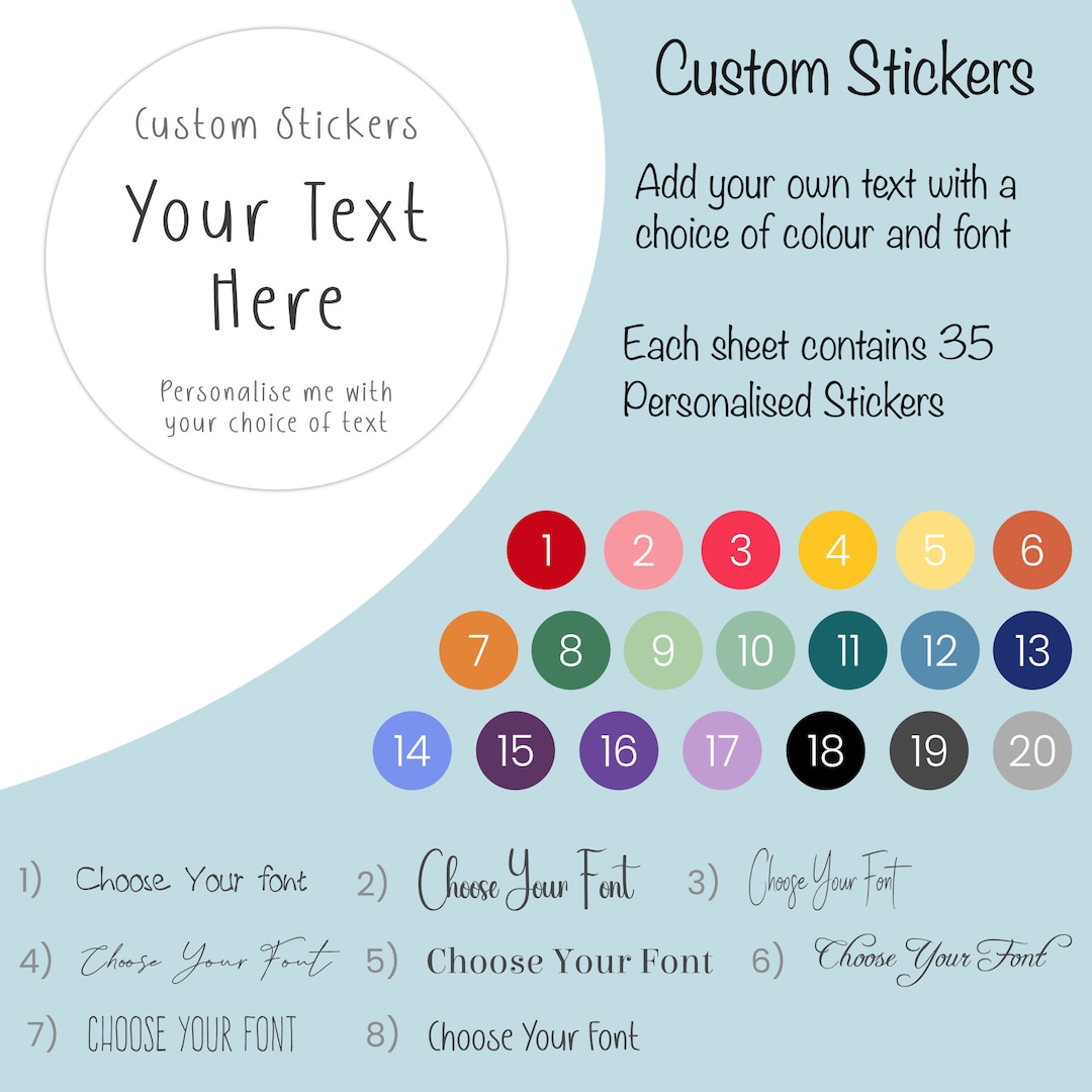Personalised Custom Stickers Customisable Labels Customised Etsy UK