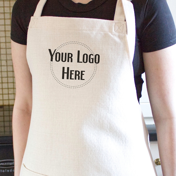 Personalised Printed Apron With Any Logo or Text, Custom Business Apron, Customised Kitchen Apron for Men,Women and Children, Workwear Apron