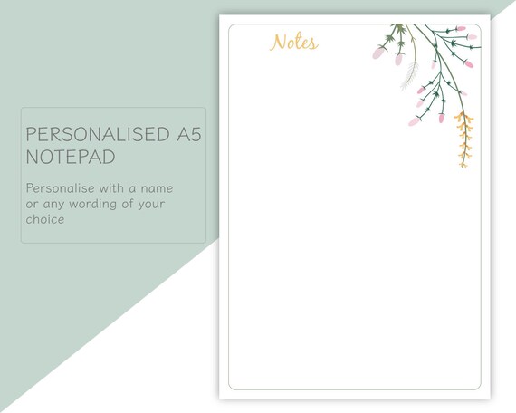 Floral Tear-Off A5 Notepad A5 desk pad memo pad To-Do list