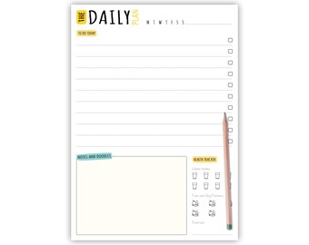 Daily Planner Notepad | Desk Pad Planner | To Do List Notepad | A5, A4 Desk Planner | Daily Agenda & Organiser | Productivity Planner