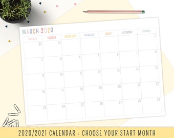 2022/2023 Monthly Calendar Notepad - A4 Tearable Notepad - Yearly Calendar Organiser Pad