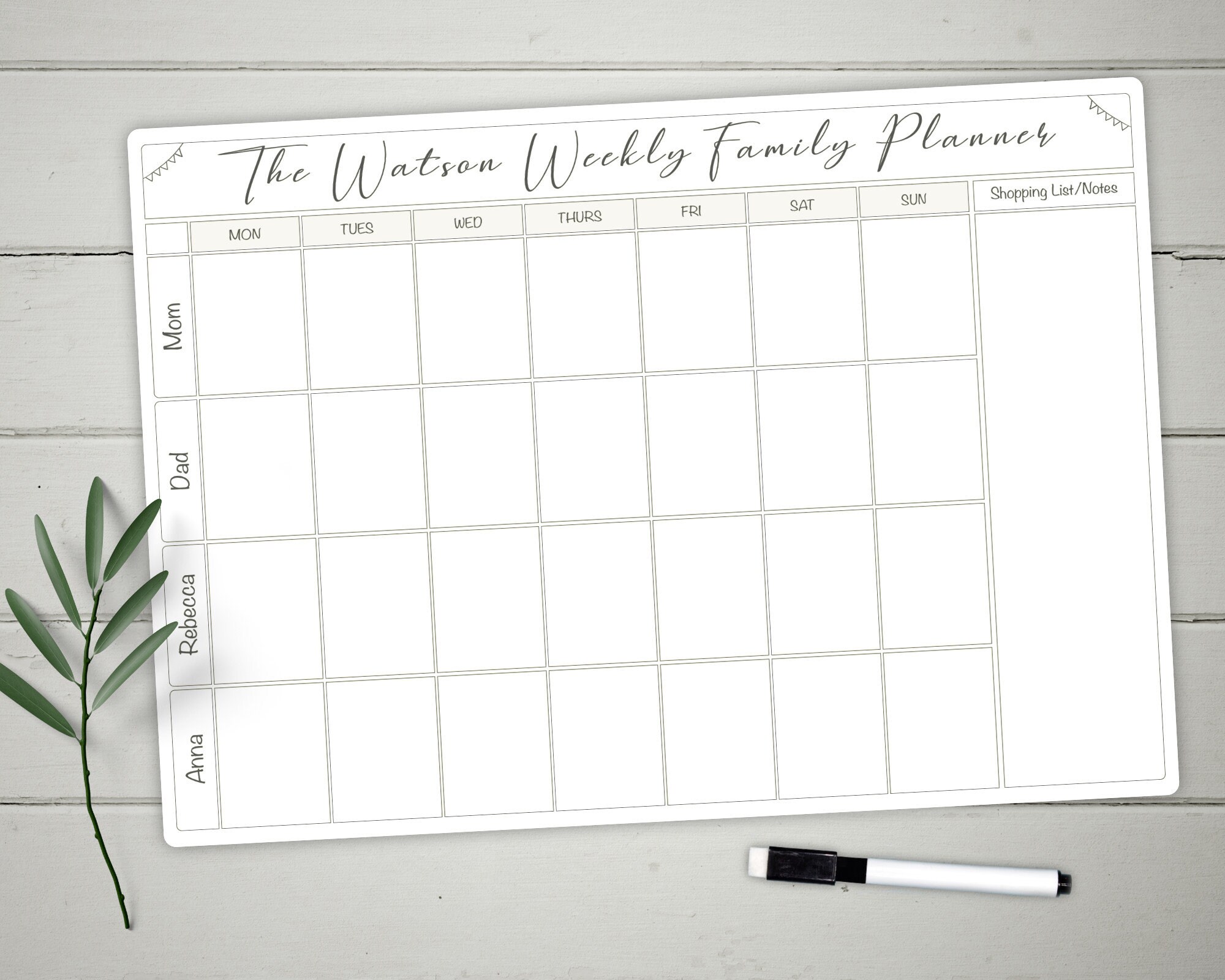 Whiteboard Weekplanner
