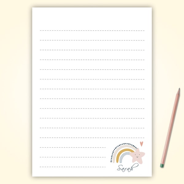 Personalised Rainbow Star Notepad A4 or A5 To Do List Pad