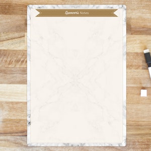 Marble effect Memo, family notes Dry Erase Whiteboard. Reusable memo board with free dry wipe pen.