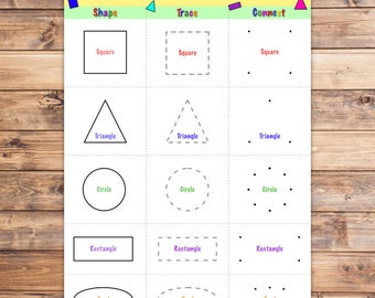 Shape Drawing Practice Board, Gepersonaliseerde, gelamineerde droog doekje whiteboard