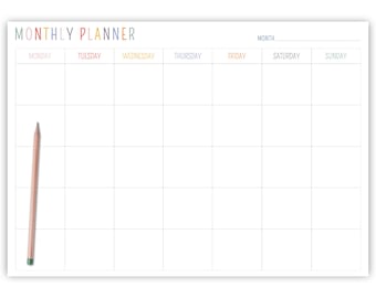 Weekly - Monthly Planner Notepad | Desk Pad Planner | To Do List Notepad |A4 Desk Planner | Daily Agenda & Organiser | Productivity Planner