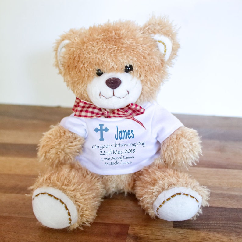 personalised christening teddy
