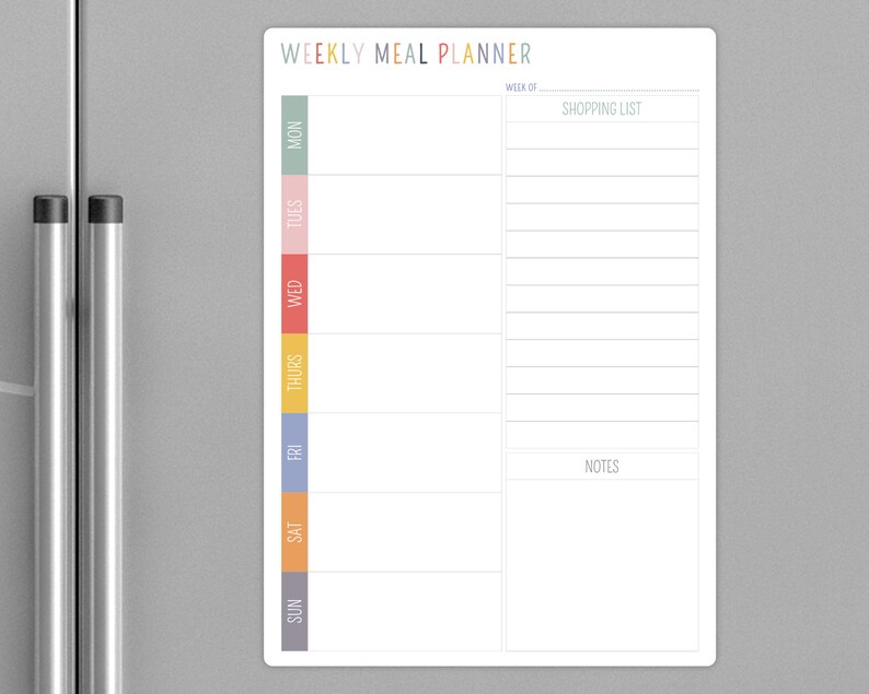 Weekly Family Menu Meal Planner Whiteboard Reusable Large A3 Etsy