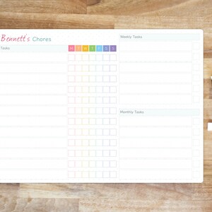 Personalised Family Dry Wipe Whiteboard Chore Chart A3 Wipeable Task ...