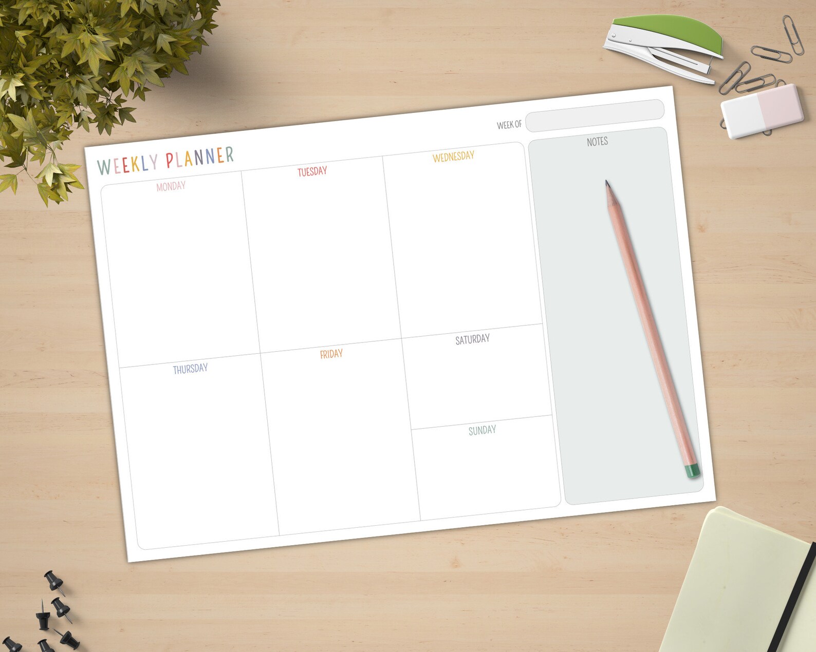 Personalised Weekly Planner Notepad Desk Pad Planner A4 or Etsy UK