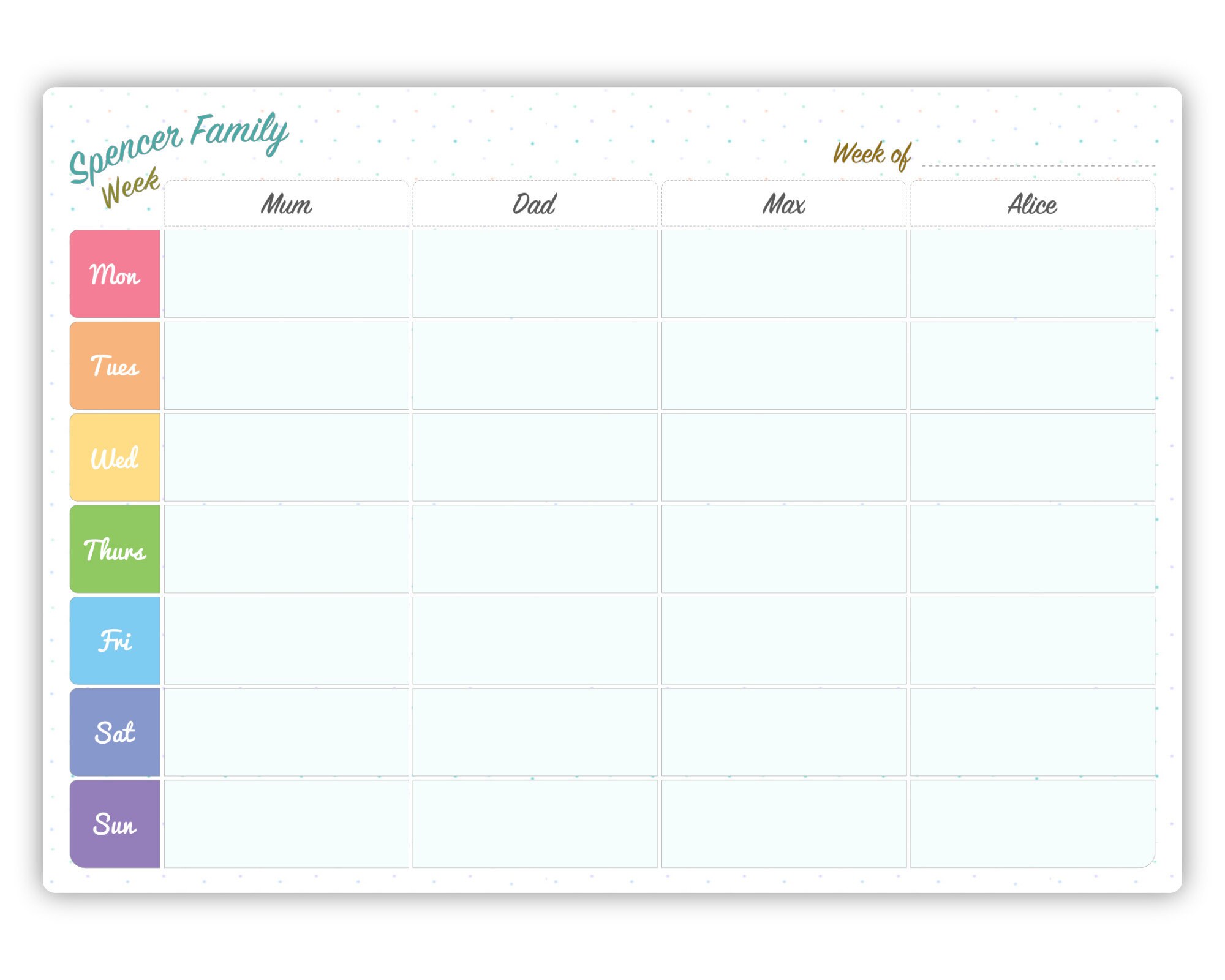 Weekly Schedule Whiteboard Crownflourmills