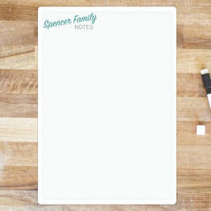 Personalised Memo, family notes Dry Erase Whiteboard. Reusable memo board with free dry wipe pen.
