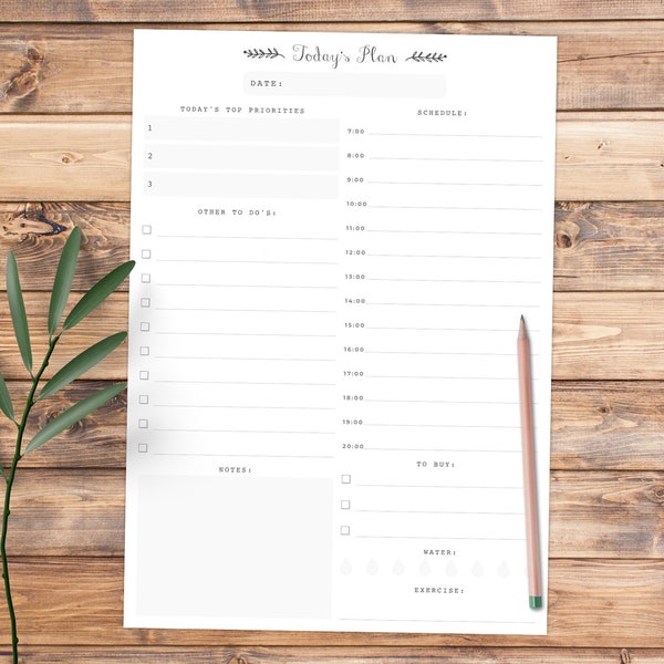 Daily Planner Notepad | Desk Pad Planner | To Do List Notepad | A5 A4 Desk Planner | Daily Agenda & Organiser | Productivity Planner