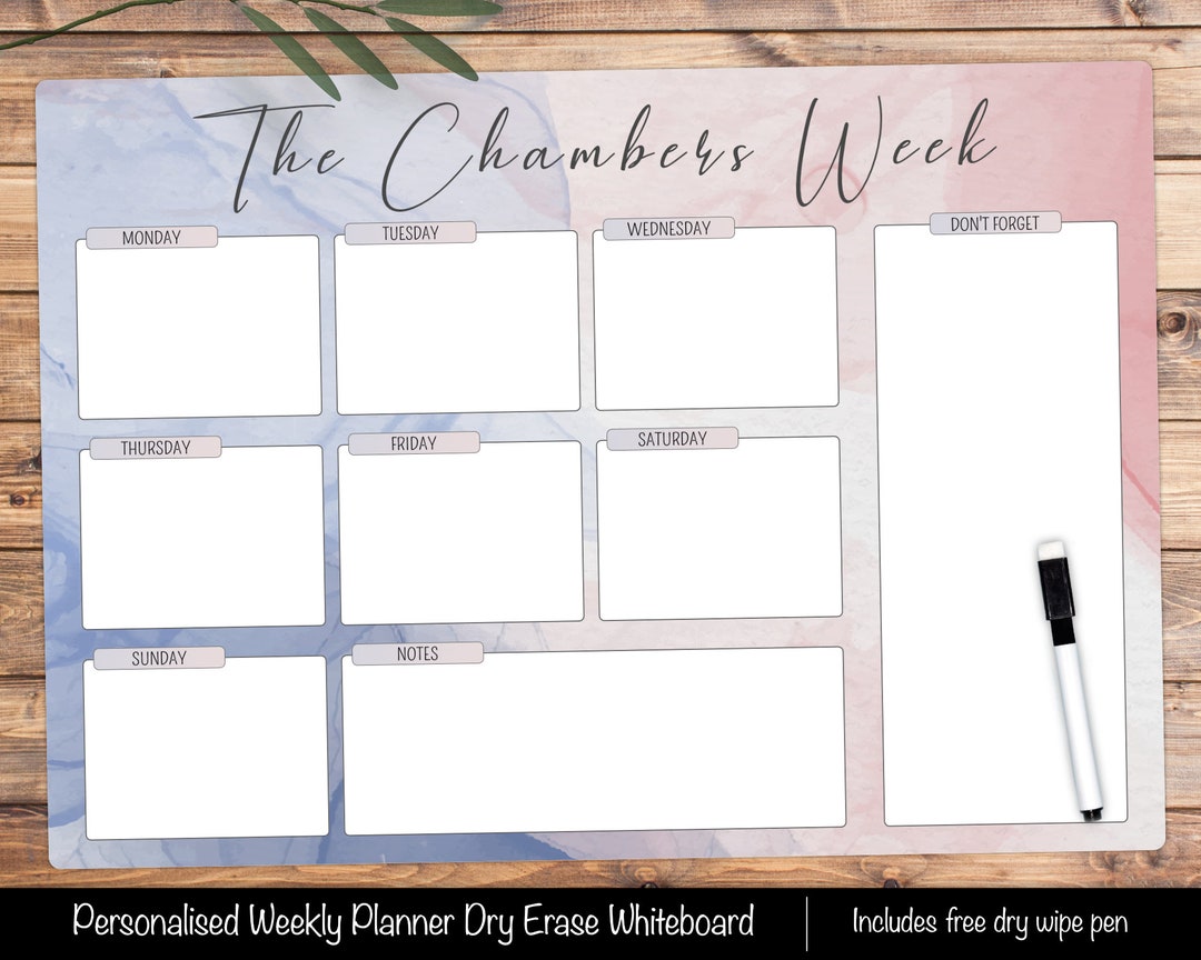 Personalised Weekly Wall Planner Whiteboard Large A3 Dry Wipe Wall personalised-weekly-wall-planner-whiteboard-large-a3-dry-wipe-wall
