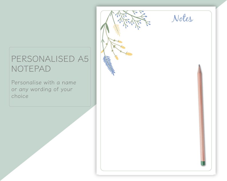 Floral Tear-Off A5 Notepad A5 desk pad memo pad To-Do list