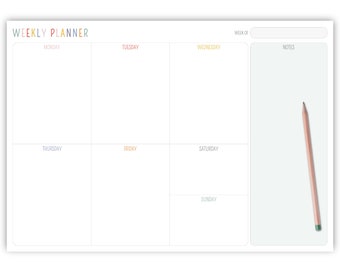 Personalised Weekly Planner Notepad - Desk Pad Planner - A4 or A5 Tearable Pad - Daily Day Organiser To Do Schedule