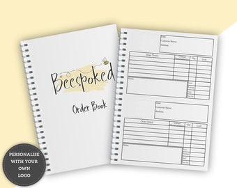 Personalised A5 or A4 Business Order Book, Logo Order Book, Wire Bound Order Book, Order Tracker, Double Sided,1 or 2 Orders Per Page