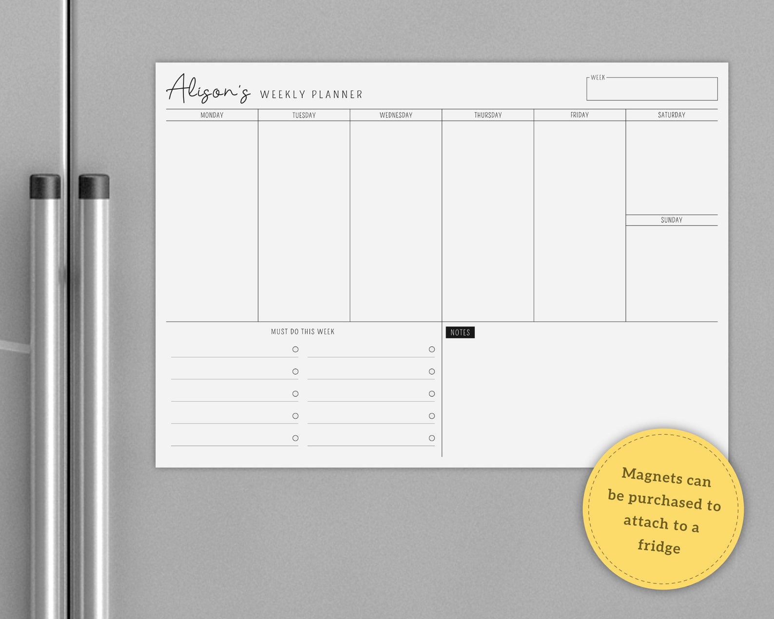 Personalised Weekly Planner Notepad Desk Planner Pad A4 or - Etsy UK