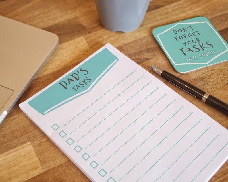 A5 tear off pad Father/'s day gift set Dad/'s tasks gift set To Do List Notepad Notepad and coaster set Father/'s Day Notepad