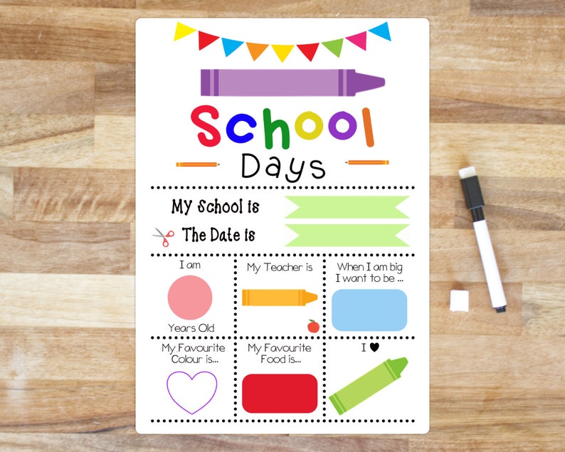 First Day of School Whiteboard Sign Reusable 1st Day of Etsy
