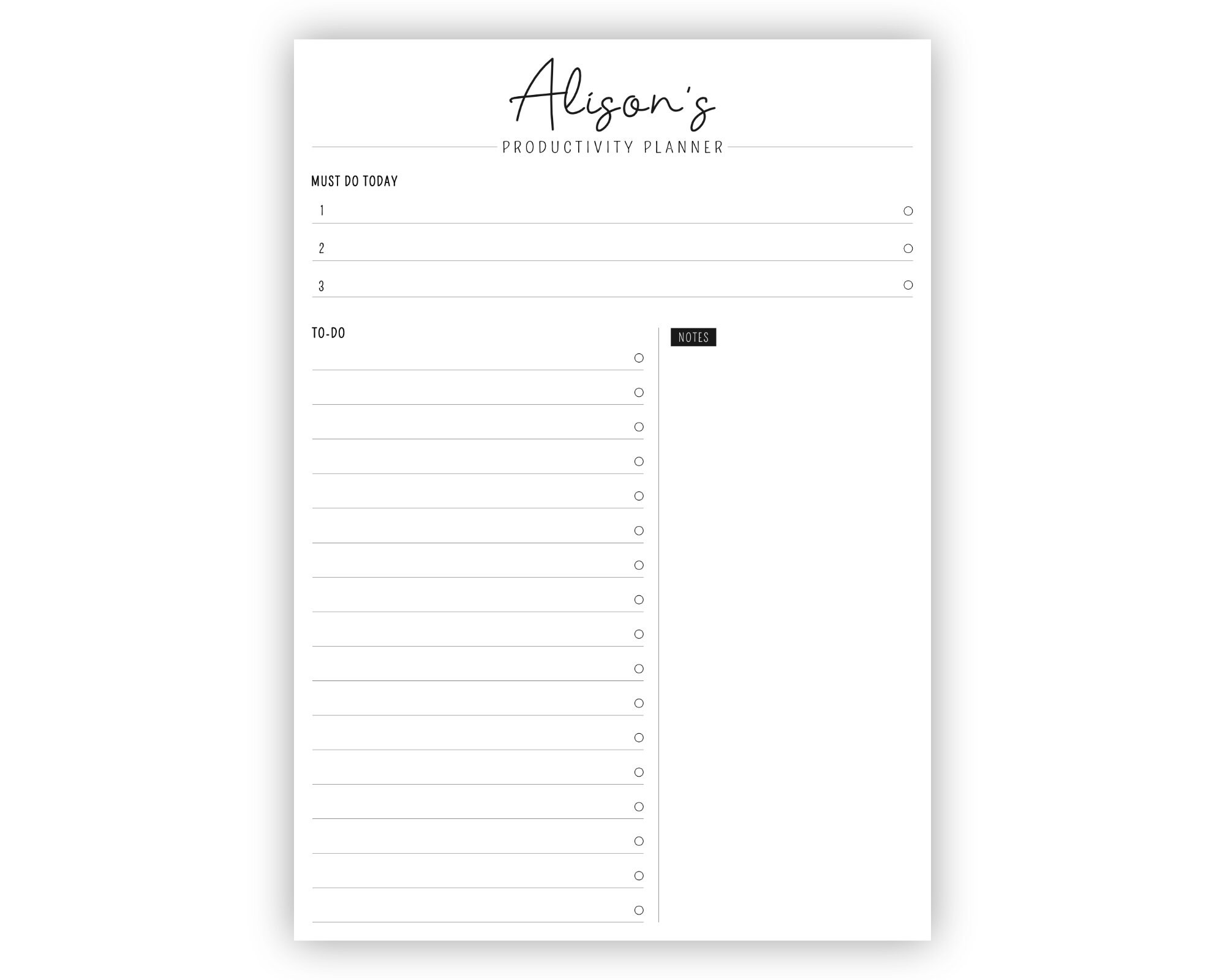 Printed Personalised Notepad, to Do List Notepad, A5 A4 Desk Planner ...
