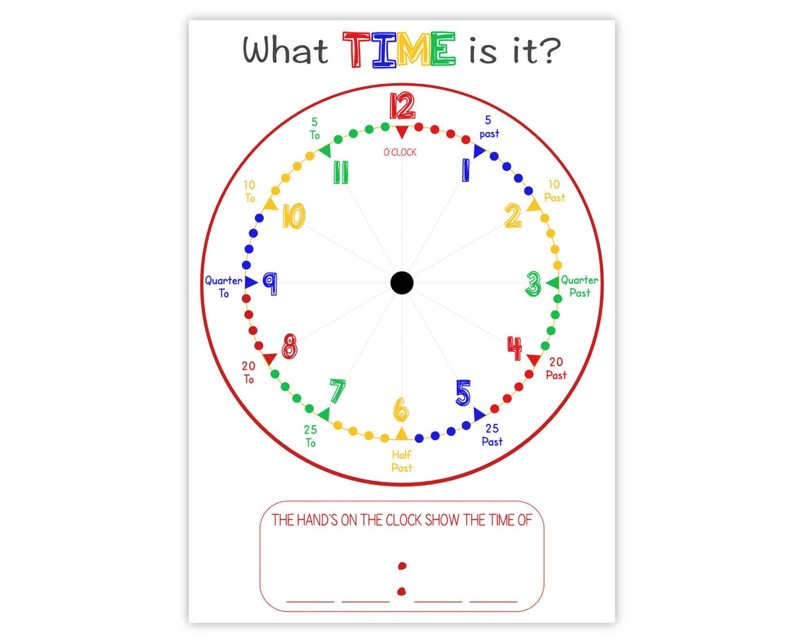 Time. Sign Eyfs Personalised Kids Learning to Tell the Time INSTANT DOWNLOAD, Telling ...
