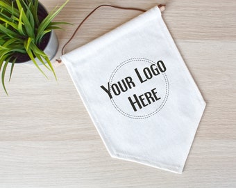 Custom Logo Linen Wall Hanging, Business Pennant Flag
