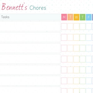 Personalised Family Dry Wipe Whiteboard Chore Chart A3 Wipeable Task ...