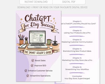 ChatGPT für Etsy Success: Cleveres Verkäufer-Handbuch | Digitaler Download | KI Marketing | simsalaSEO-Tipps | Produktbeschreibung Hilfe | Algorithmus