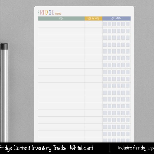 Personalised Fridge Food Stock Inventory List Dry Wipe Etsy UK