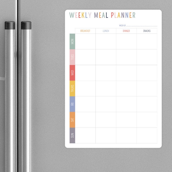 A3 Colourful Dry Wipe Whiteboard Menu Planner Board.