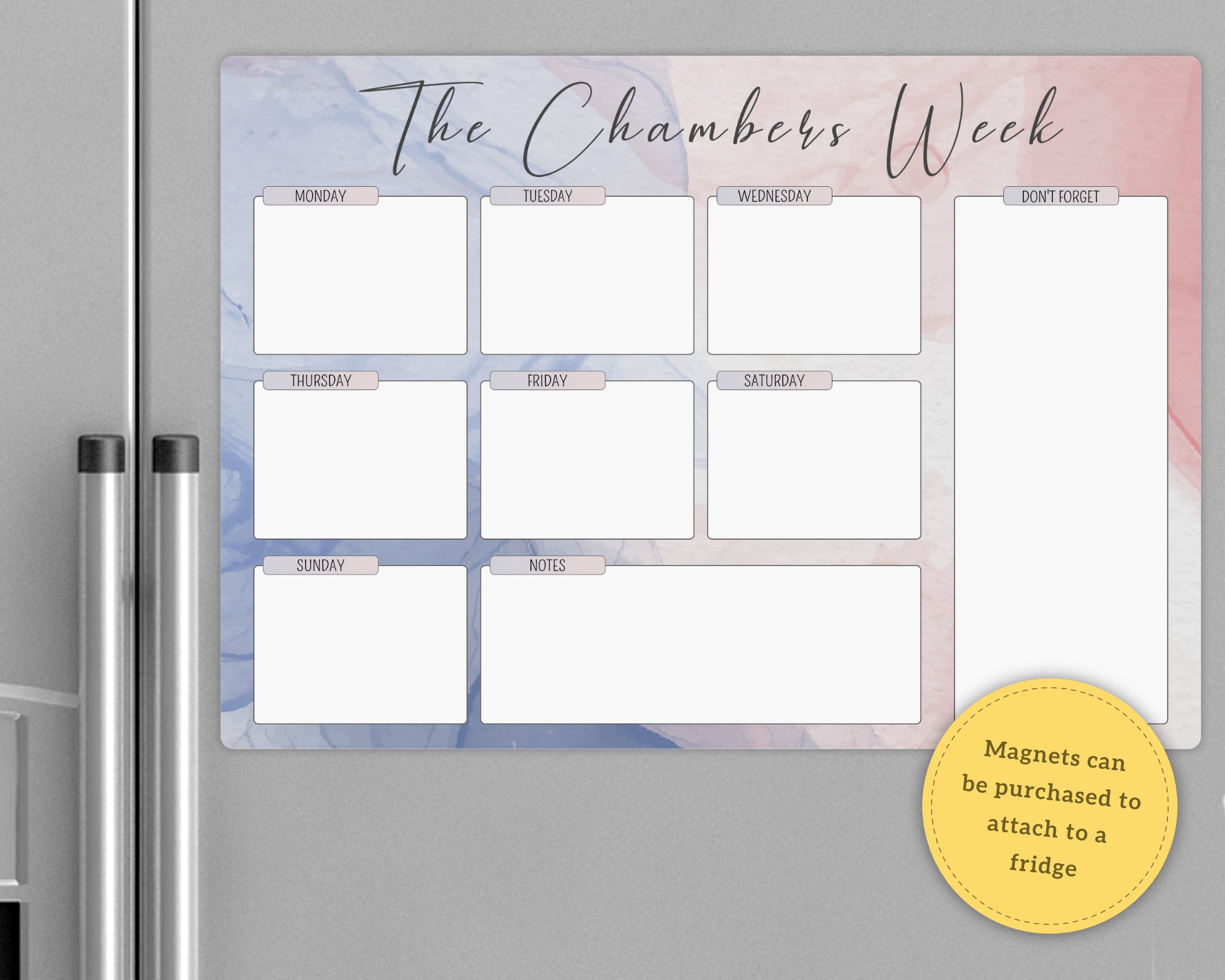 Personalised Weekly Wall Planner Whiteboard Large A3 Dry Wipe Etsy