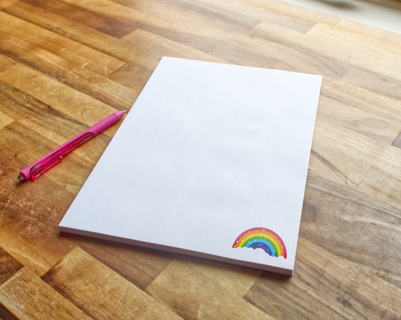 Personalised Rainbow Notepad Custom Notepad With Name Etsy