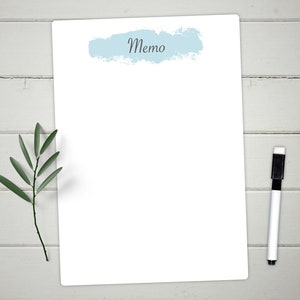 Personalised Memo, family notes Dry Erase Whiteboard. Reusable memo board with free dry wipe pen.