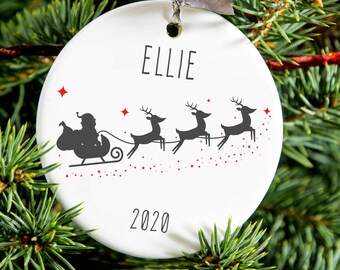 Personalised Christmas Tree Bauble, Personalised Ceramic Named Decoration, Holiday Ornament