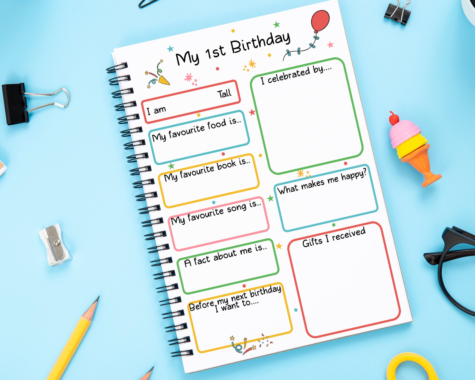 Birthday Memory Book Birthday Journal 1st to 16th Birthday Etsy