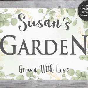 Personalised Garden Sign, Metal Sign Outdoor Gifts, Grandma's Garden Plaque, Hanging Metal Garden Sign, Indoor Outdoor Use Sign