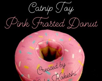 Pink Frosted DONUT Cat Nip Toy