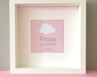 Personalized birth picture with frame "cloud"