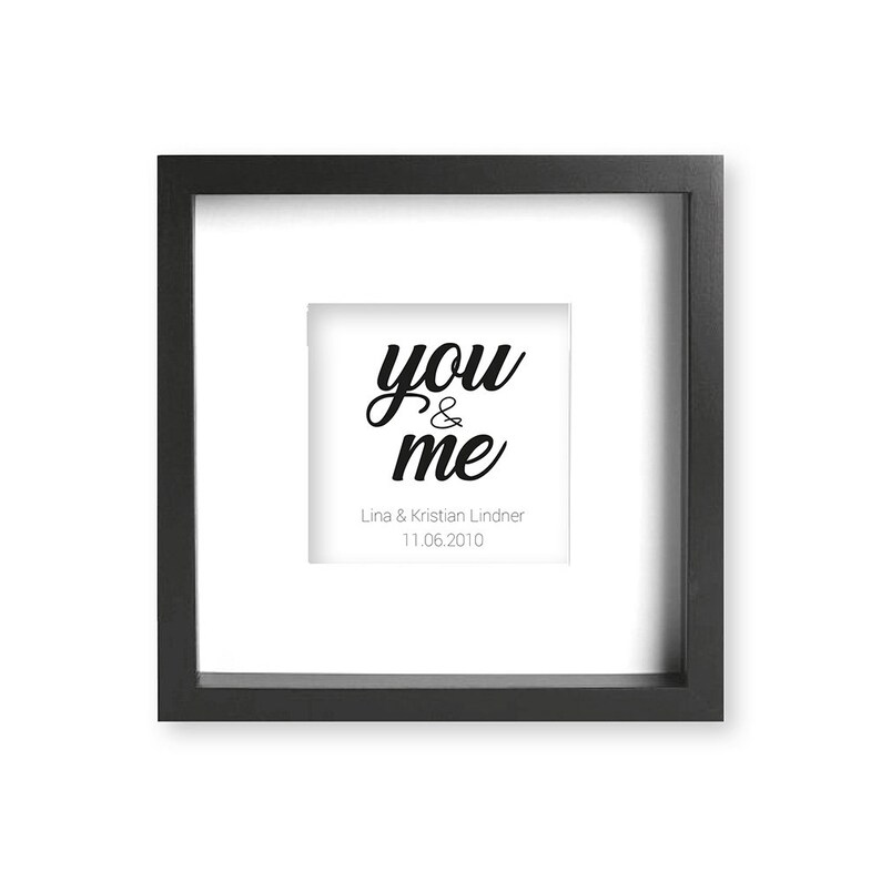 Personalisiertes Bild mit Rahmen You and me, Valentinstag, Hochzeit, Liebe Bild 1