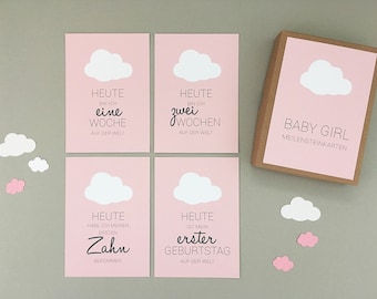 Meilensteinkarten "Wolke" milestonecards "cloud", Geburt, Baby, Mädchen