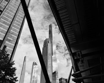 New York Architecture, Columbus Circle, 59 St, Lincoln Center, Lincoln Square, Black And White, NYC Print, Manhattan Print, America Photo