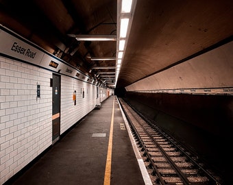 London U-Bahn Druck, London U-Bahn Druck, U-Bahn Foto, U-Bahn Foto, Essex Road Print, Bahnhof Platform Print