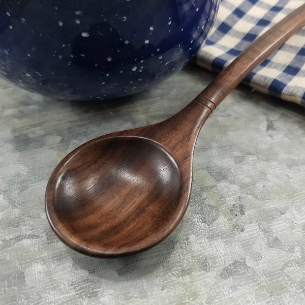 Handmade Wood Serving Spoon, Walnut Kitchenware, #020-W