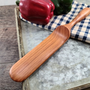 Hand Made Wooden Cherry Spurtle, Wooden Spatula,  #026-C