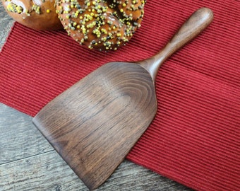 Walnut Wooden Spatula, Short Handle Cookie Spatula, Wooden Kitchen Utensils, Wooden Kitchen Spatula, Gourmet Kitchenware, #031-W